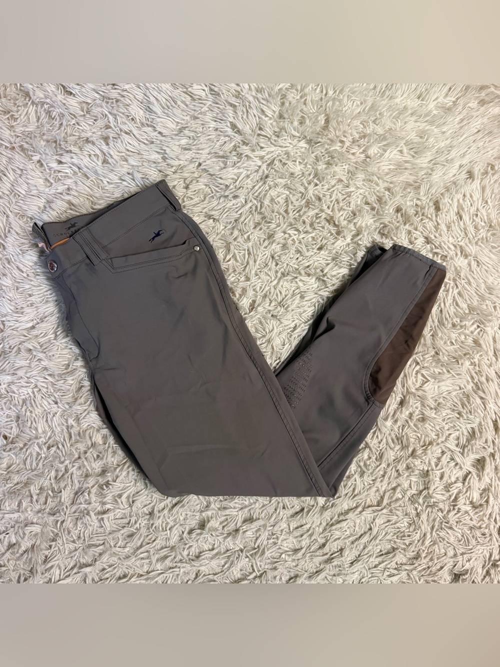 Men’s Size IT50/US34R Grey Schockemohle Knee Patch Horseback Riding Breeches